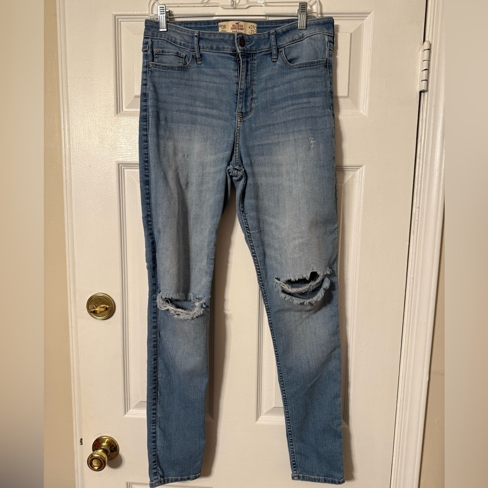Hollister Light Blue Ripped Skinny Jeans